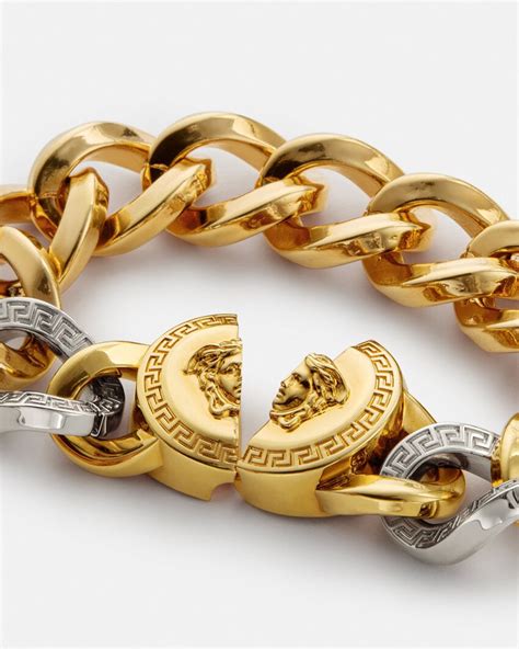 versace crystal chain bracelet|Medusa Chain Bracelet Gold .